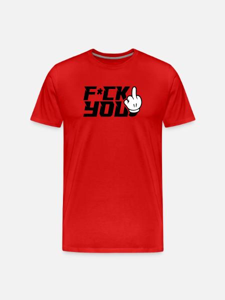 Middle finger F_ck You - Men's Premium Organic T-Shirt - red