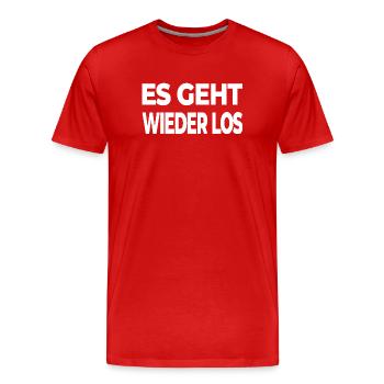 Arbeit - Männer Premium Bio T-Shirt - Rot - Vorne - Damien (186cm)