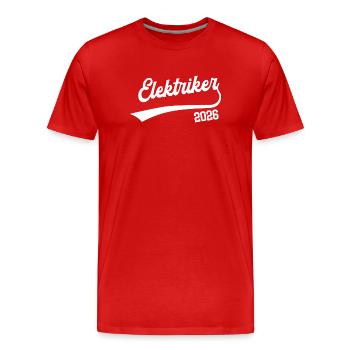 Electrician 2026 Apprenticeship Profession Electrician Trainee - Men's Premium Organic T-Shirt - red - Front - Damien (186cm)