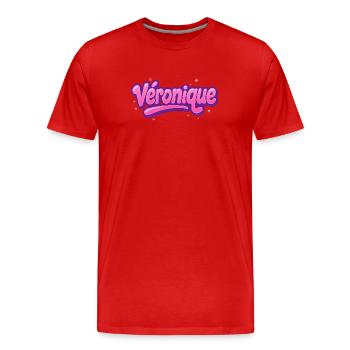 Graffiti Name Véronique printable on everything! - Men's Premium Organic T-Shirt - red - Front - Damien (186cm)