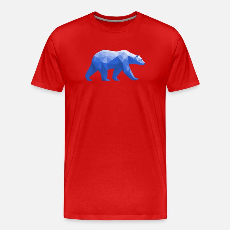 Polar Bär Polygon Eisbär Winter - Männer Premium Bio T-Shirt - Rot