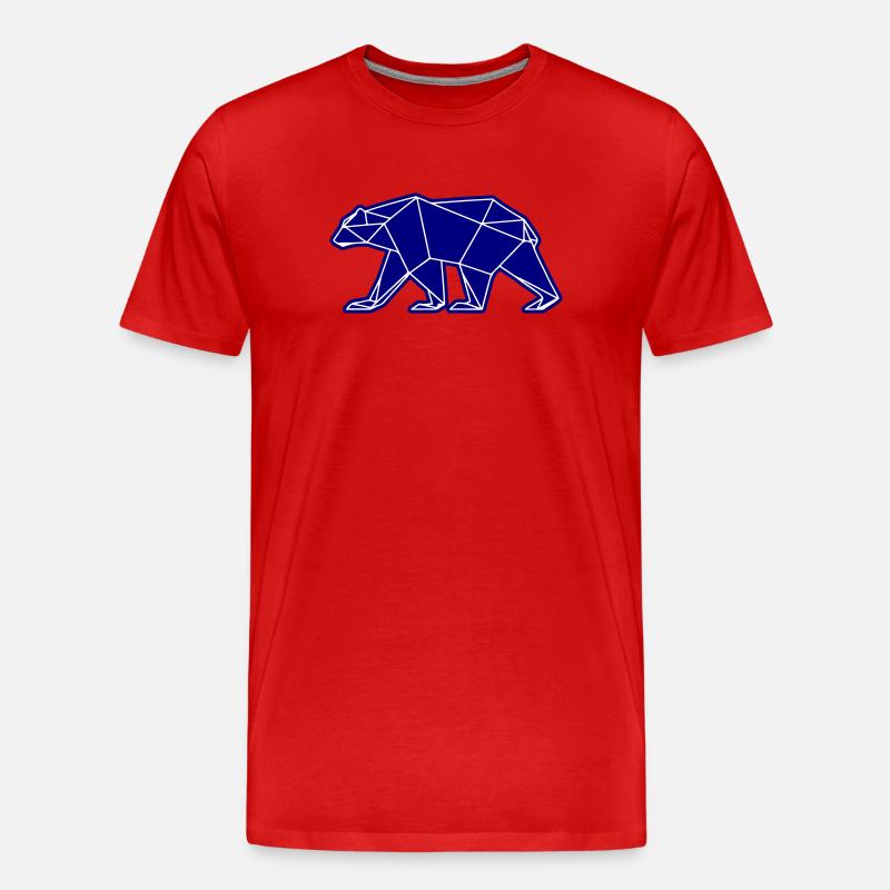 Eisbär Polar Bär Polygon Symbol - Männer Premium Bio T-Shirt - Rot