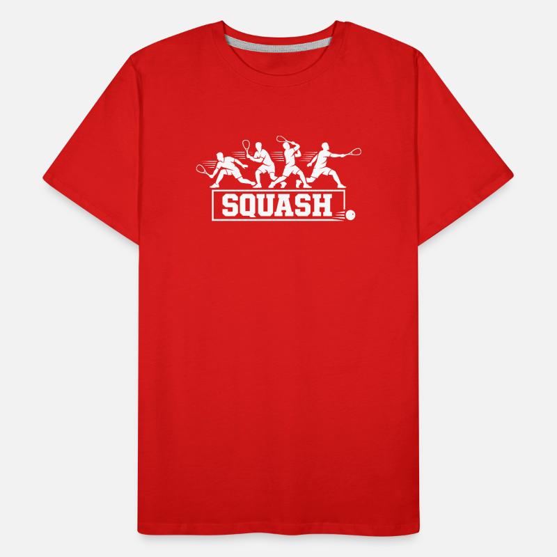 Retro Squash Player Action Sequence Silhouette Art Men's Premium Organic T-Shirt