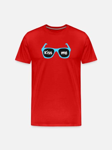 kiss_me - Men's Premium Organic T-Shirt - red