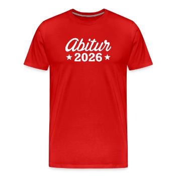 Abi 2026 - Abitur - Geschenk | minimal Design - Männer Premium Bio T-Shirt - Rot - Vorne - Damien (186cm)