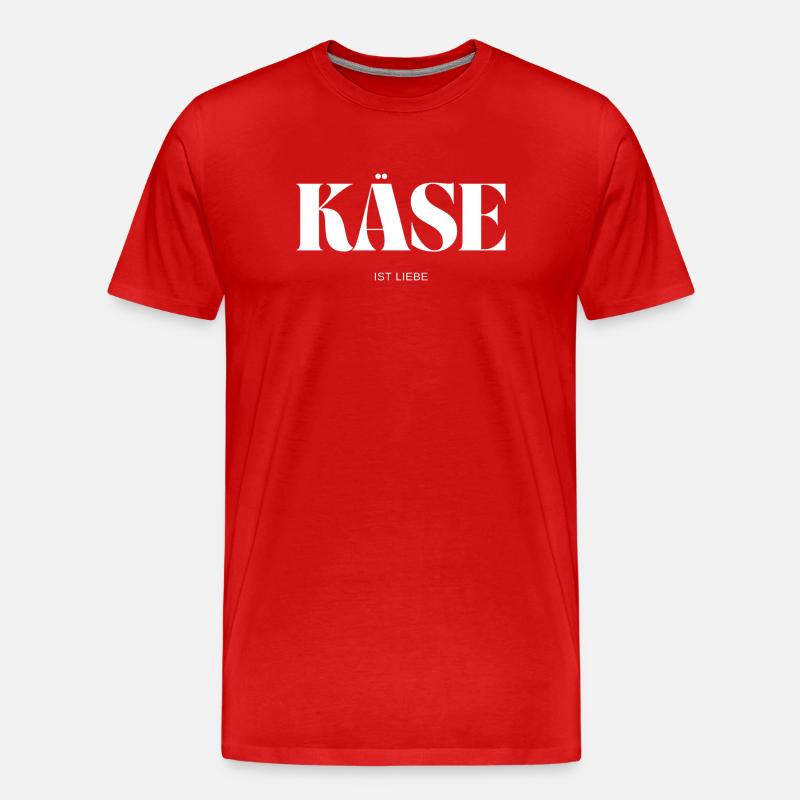 Käse ist Liebe - Männer Premium Bio T-Shirt - Rot