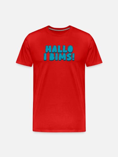 Hallo i bims! - Männer Premium Bio T-Shirt - Rot