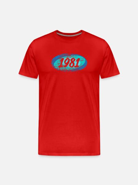 Retro 1981 - Männer Premium Bio T-Shirt - Rot