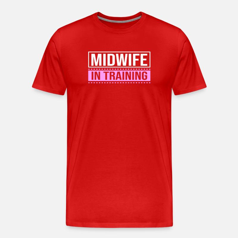 Hebamme - Männer Premium Bio T-Shirt - Rot