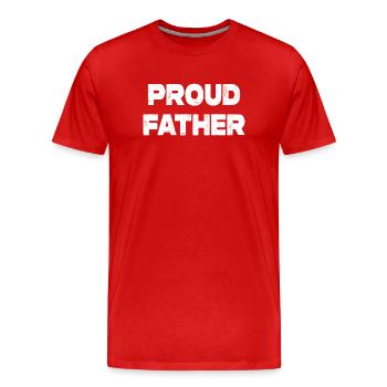 Stolzer Vater Emblem - Männer Premium Bio T-Shirt - Rot - Vorne - Damien (186cm)