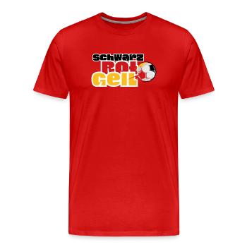 Motif du football pour la Coupe du Monde - T-shirt bio Premium Homme - rouge - Devant - Damien (186cm)