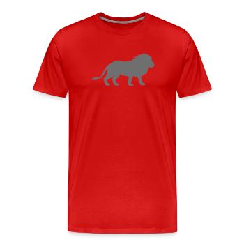 Lion silhouette in graphic art style - Men's Premium Organic T-Shirt - red - Front - Damien (186cm)