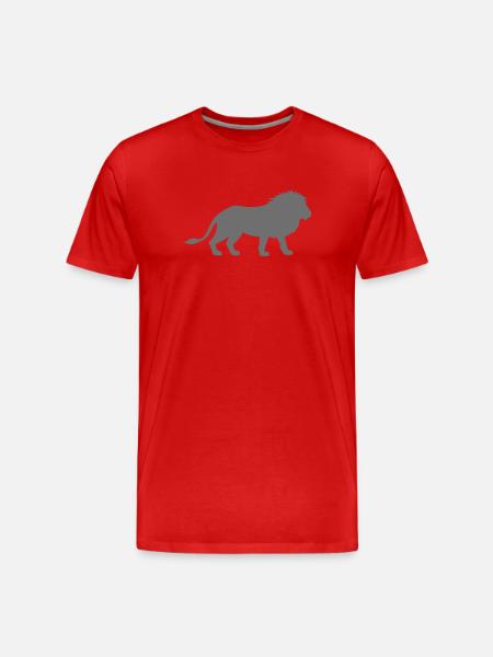 Lion silhouette in graphic art style - Men's Premium Organic T-Shirt - red
