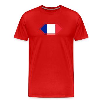Losange du drapeau français - T-shirt bio Premium Homme - rouge - Devant - Damien (186cm)
