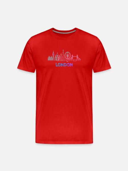 London City Skyline - Men's Premium Organic T-Shirt - red