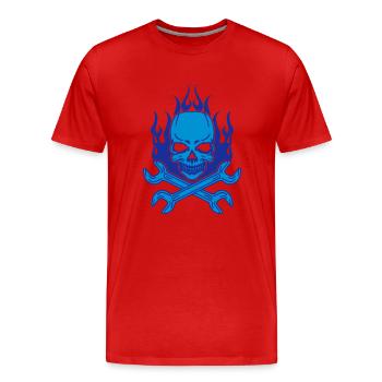 Tuning Skull - T-shirt bio Premium Homme - rouge - Devant - Damien (186cm)