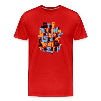 stopkillingyaself_3f - T-shirt bio Premium Homme - rouge - Devant - Damien (186cm)
