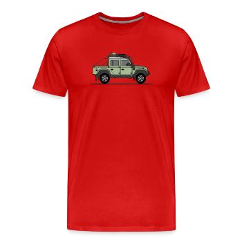 Defender 110 - Offroad double cab - Men's Premium Organic T-Shirt - red - Front - Damien (186cm)
