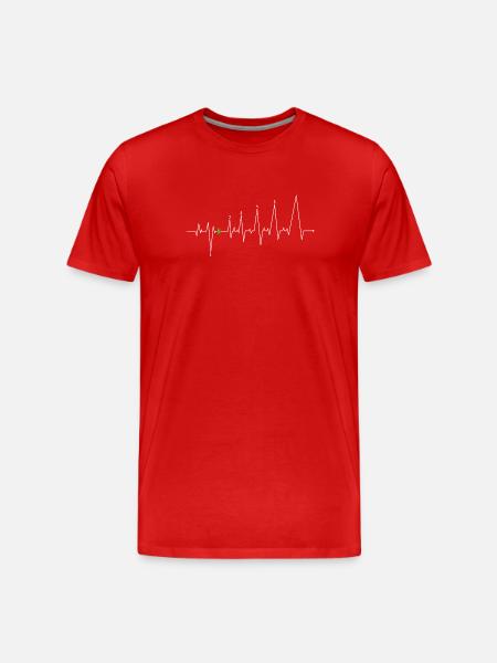 Neon Heartbeat with N - Men's Premium Organic T-Shirt - red