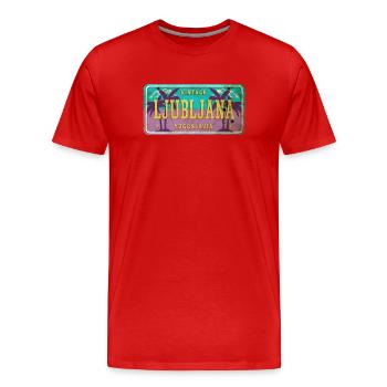 Bouclier vintage Ljubljana Yougoslavie - T-shirt bio Premium Homme - rouge - Devant - Damien (186cm)