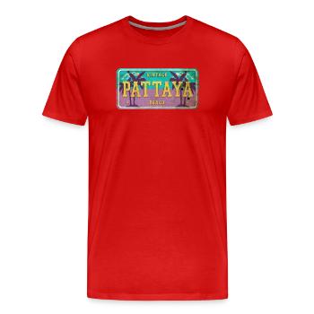Pattaya Thailand Vintage Schild - Männer Premium Bio T-Shirt - Rot - Vorne - Damien (186cm)