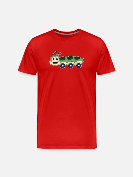 Raupe Auto - Männer Premium Bio T-Shirt - Rot