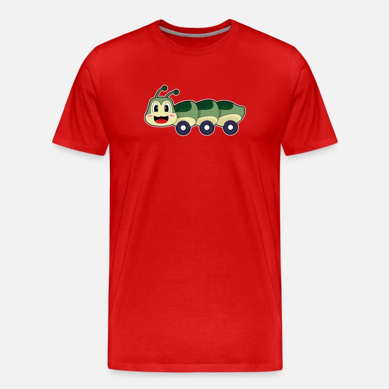 Raupe Auto - Männer Premium Bio T-Shirt - Rot