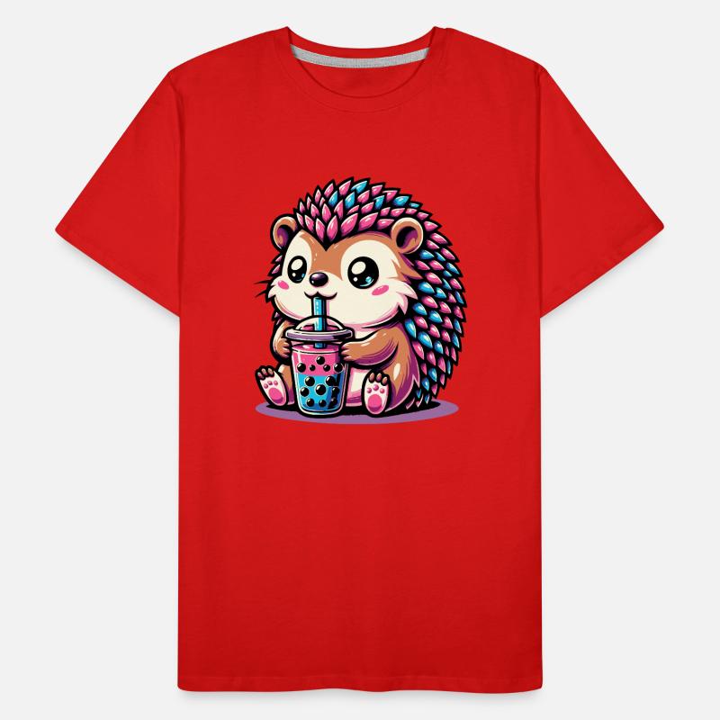 Bubble Tea Hedgehog Boba Tea Kawaii Geschenk Männer Premium Bio T-Shirt