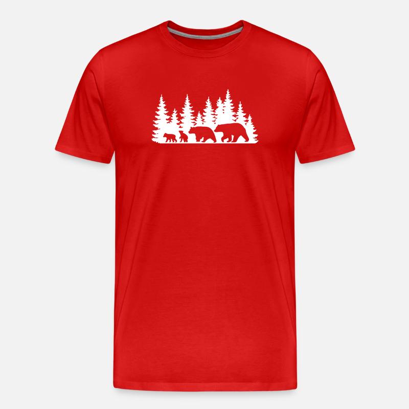 Silhouette Wald Tierwelt Design - Männer Premium Bio T-Shirt - Rot
