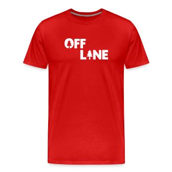 Hors ligne – Motif de dicton Nature, Forêt et Plein Air - T-shirt bio Premium Homme - rouge - Devant - Damien (186cm)