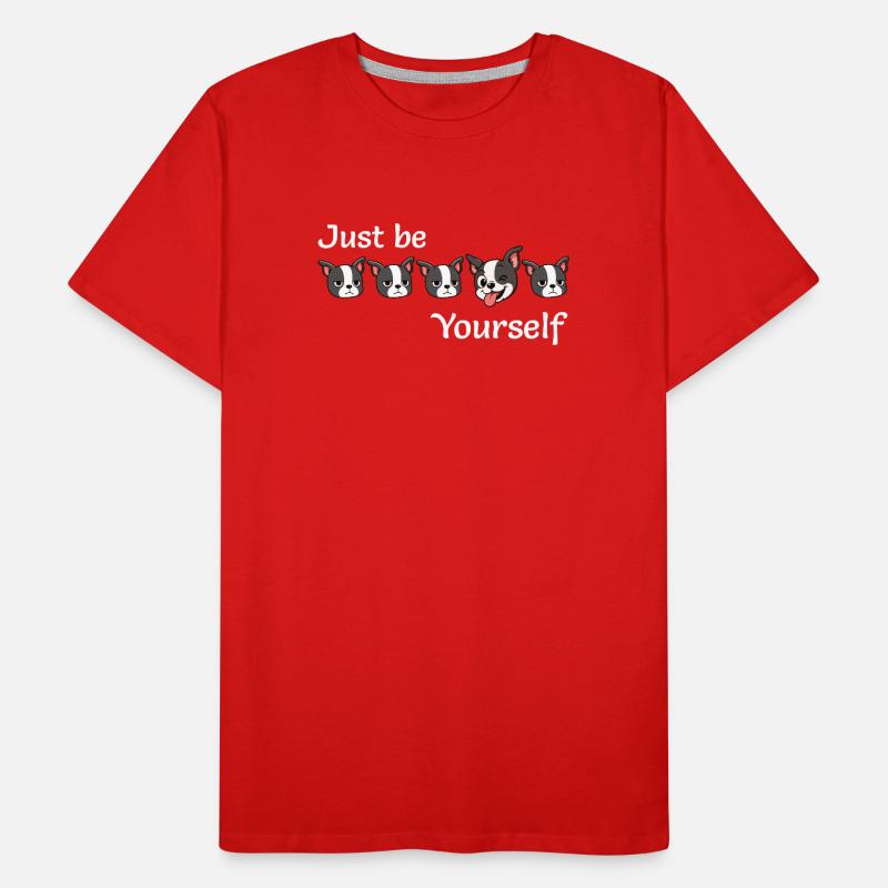 Boston - Soyez simplement - Vous-même - Texte blanc T-shirt bio Premium Homme