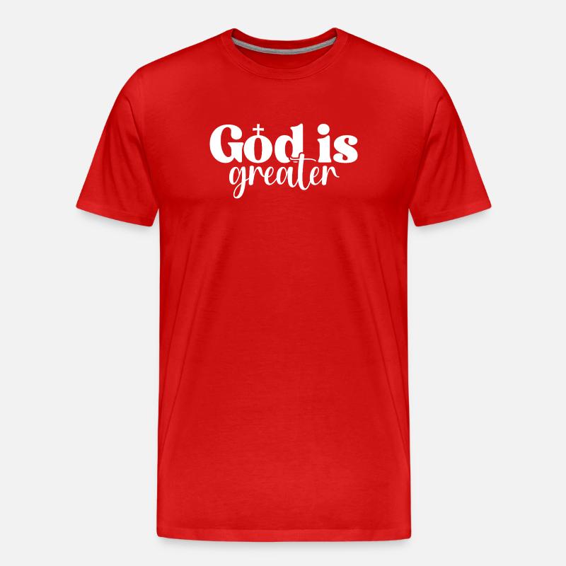 Gott ist größer - Männer Premium Bio T-Shirt - Rot