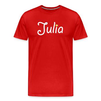 Julia - T-shirt bio Premium Homme - rouge - Devant - Damien (186cm)