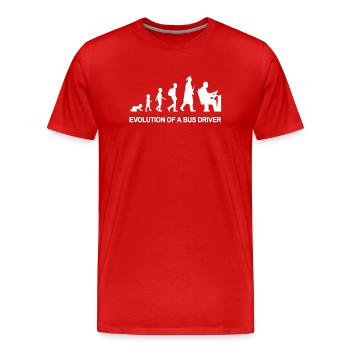 Evolution Of A Bus Driver - Männer Premium Bio T-Shirt - Rot - Vorne - Damien (186cm)