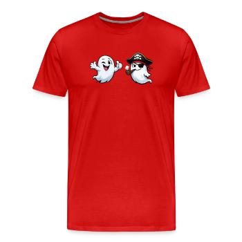 Duo de pirates fantômes - T-shirt bio Premium Homme - rouge - Devant - Damien (186cm)