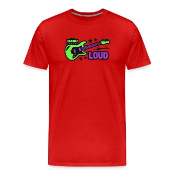 E Gitarre Loud Logo - Männer Premium Bio T-Shirt - Rot - Vorne - Damien (186cm)