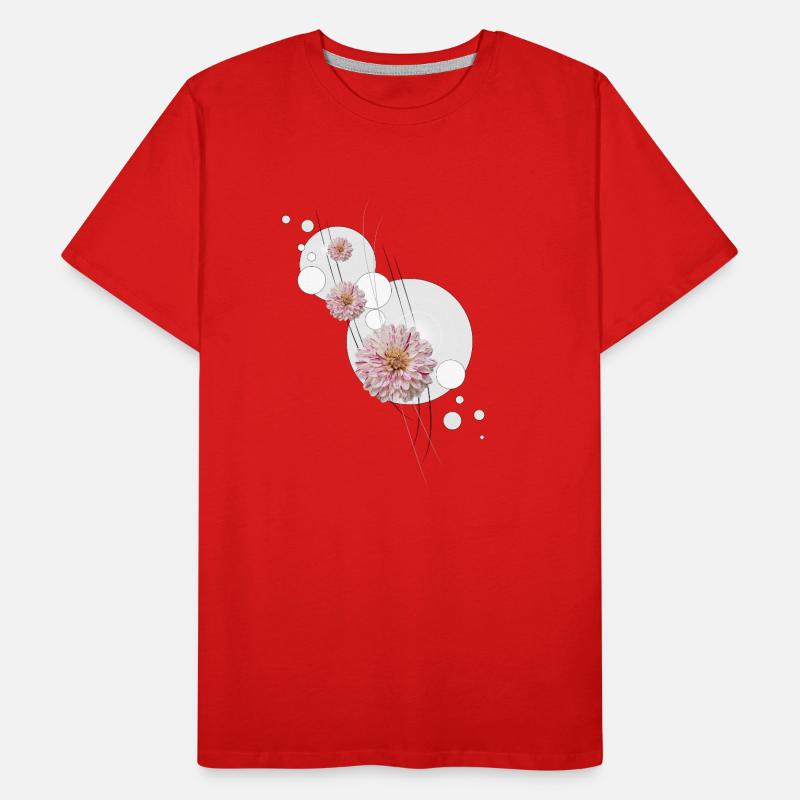Dahlia fleurit gris T-shirt bio Premium Homme