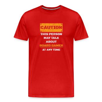 ATTENTION ATTENTION PARLER jeux de société HOBBY - T-shirt bio Premium Homme - rouge - Devant - Damien (186cm)