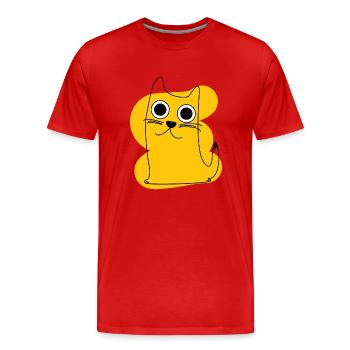 Yellow Cat - Men's Premium Organic T-Shirt - red - Front - Damien (186cm)