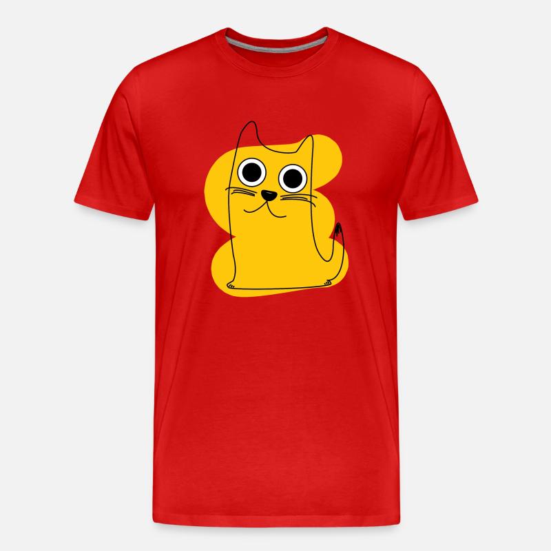Yellow Cat - Männer Premium Bio T-Shirt - Rot