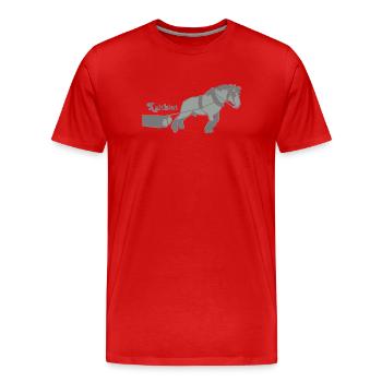 kaltblutzieht - Männer Premium Bio T-Shirt - Rot - Vorne - Damien (186cm)