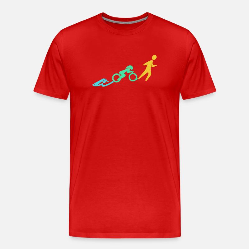 Bewegungsbogen Sprint-Rad-Lauf - Männer Premium Bio T-Shirt - Rot