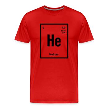 Helium Element im Periodensystem - Männer Premium Bio T-Shirt - Rot - Vorne - Damien (186cm)