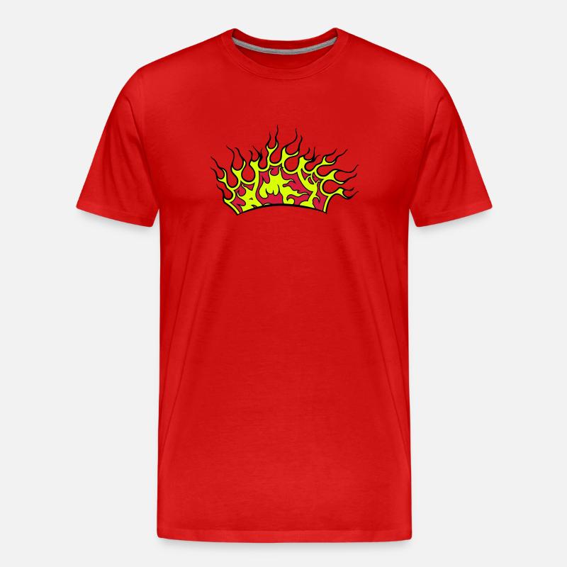 Fire flames crown - Men's Premium Organic T-Shirt - red