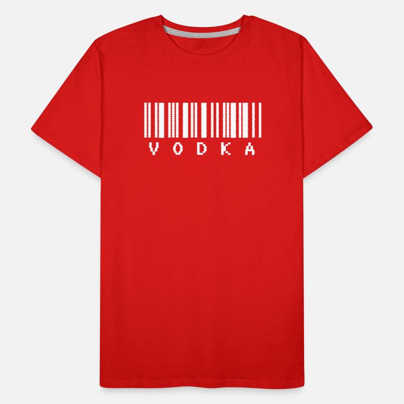 Typographie du code-barres de la vodka T-shirt bio Premium Homme