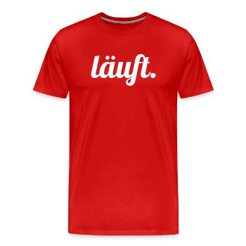 Läuft. Handlettering Script - Männer Premium Bio T-Shirt - Rot - Vorne - Damien (186cm)