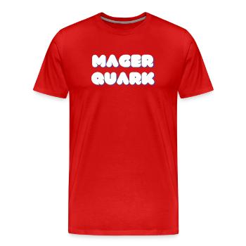 Magerquark Protein Bodybuilding Gym Lifestyle - Männer Premium Bio T-Shirt - Rot - Vorne - Damien (186cm)