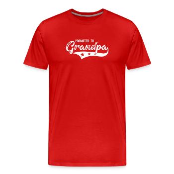 Promu au rang de futur grand-père - T-shirt bio Premium Homme - rouge - Devant - Damien (186cm)