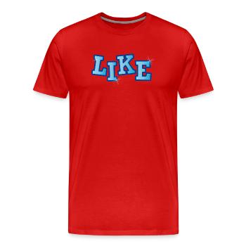 LIKE SCHRIFTZUG mit Glanz - Männer Premium Bio T-Shirt - Rot - Vorne - Damien (186cm)