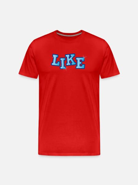 LIKE LETTERING with gloss - Men's Premium Organic T-Shirt - red